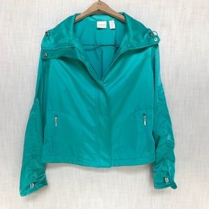 Chico’s Aqua Jacket, Ruched, Waterproof, Medium